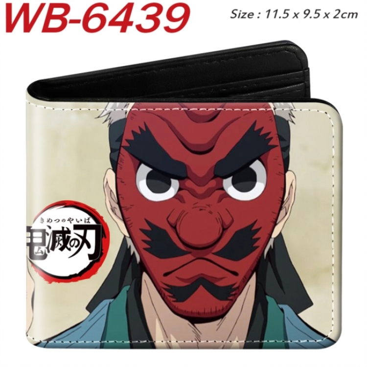 Demon Slayer Kimets Animation color PU leather half fold wallet 11.5X9X2CM