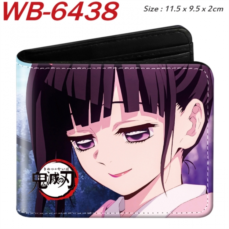 Demon Slayer Kimets Animation color PU leather half fold wallet 11.5X9X2CM