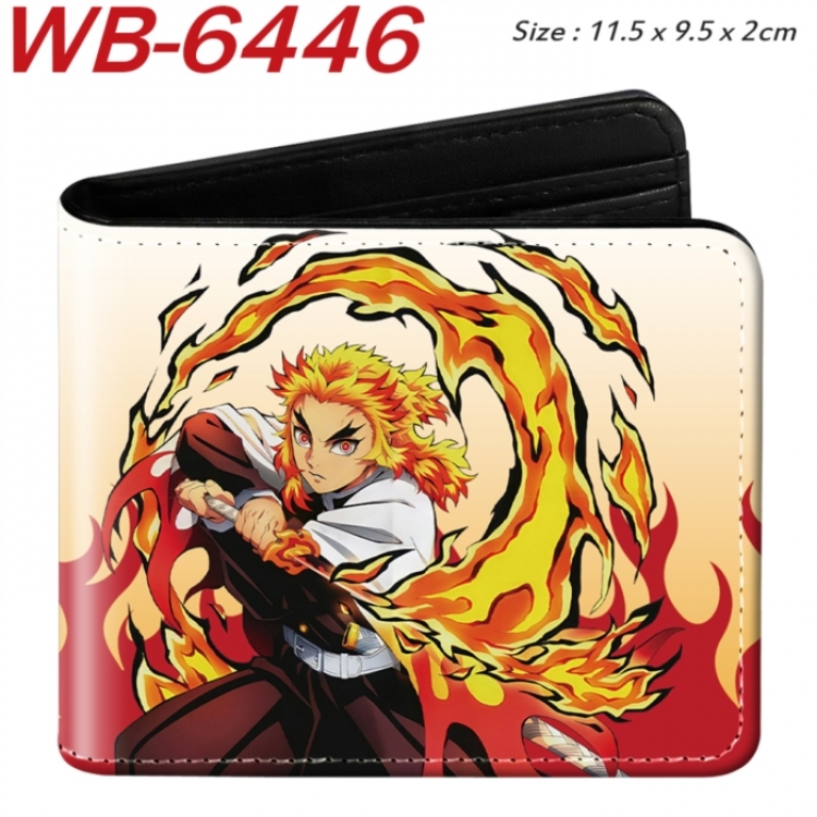 Demon Slayer Kimets Animation color PU leather half fold wallet 11.5X9X2CM