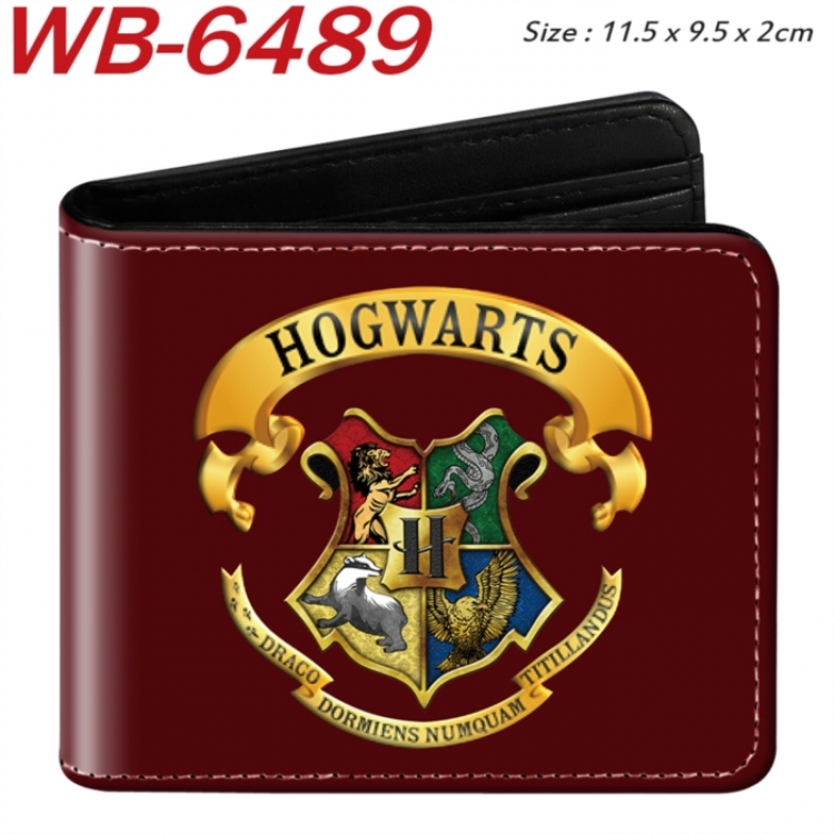 Harry Potter Animation color PU leather half fold wallet 11.5X9X2CM