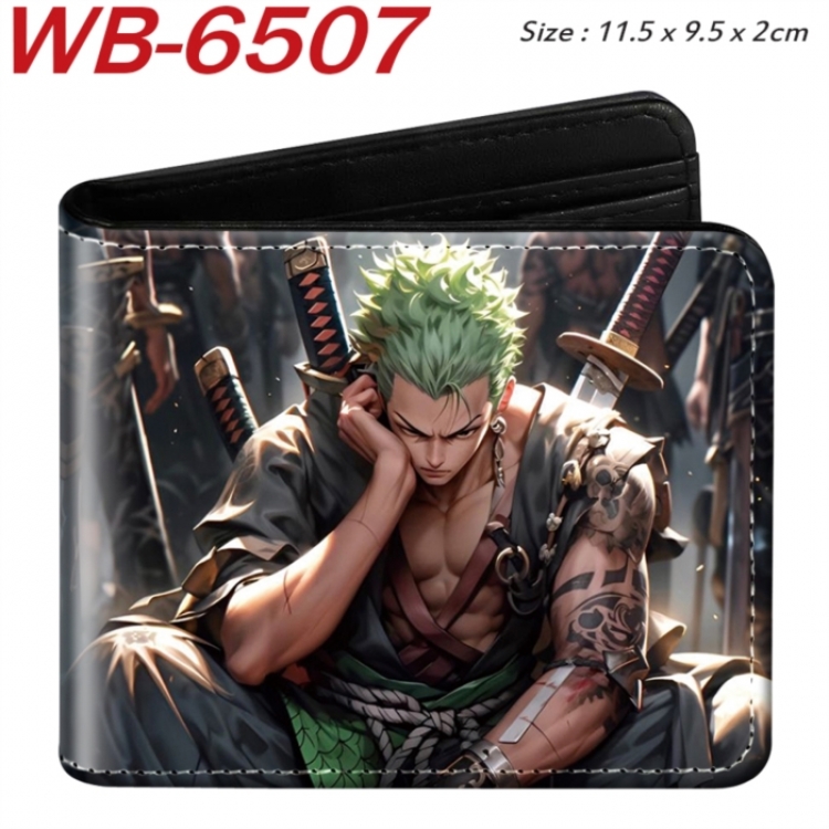 One Piece Animation color PU leather half fold wallet 11.5X9X2CM
