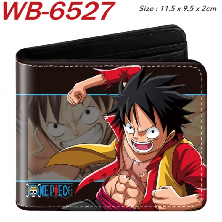 One Piece Animation color PU leather half fold wallet 11.5X9X2CM