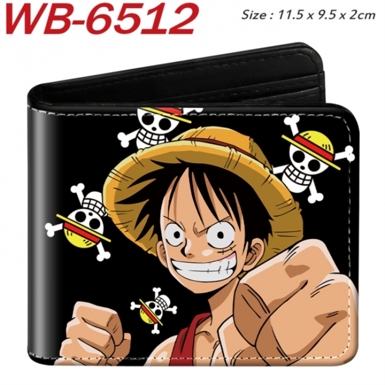 One Piece Animation color PU leather half fold wallet 11.5X9X2CM