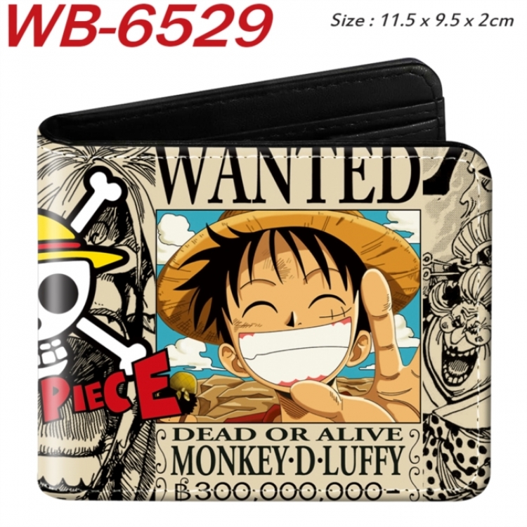 One Piece Animation color PU leather half fold wallet 11.5X9X2CM
