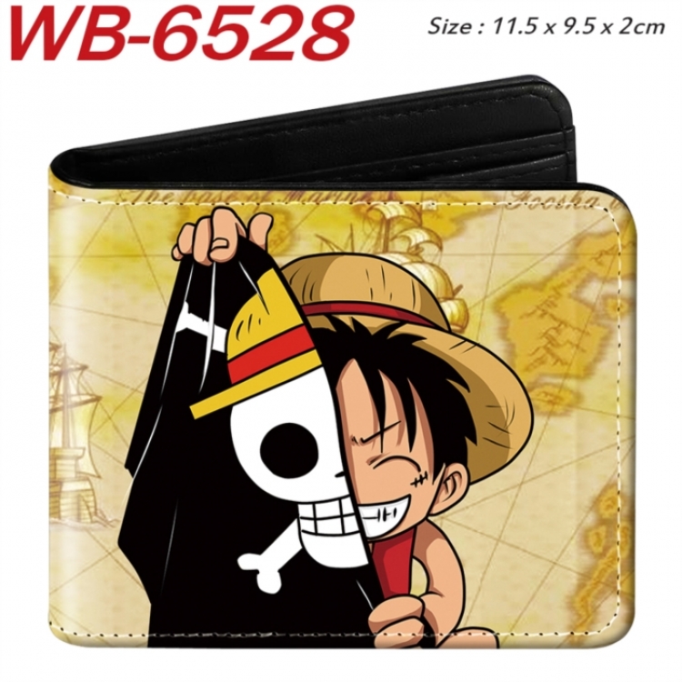 One Piece Animation color PU leather half fold wallet 11.5X9X2CM