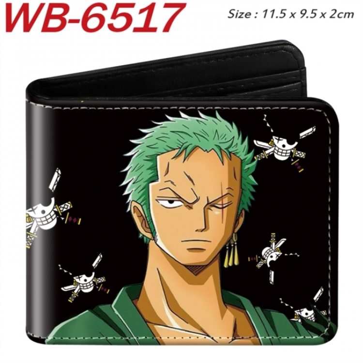 One Piece Animation color PU leather half fold wallet 11.5X9X2CM