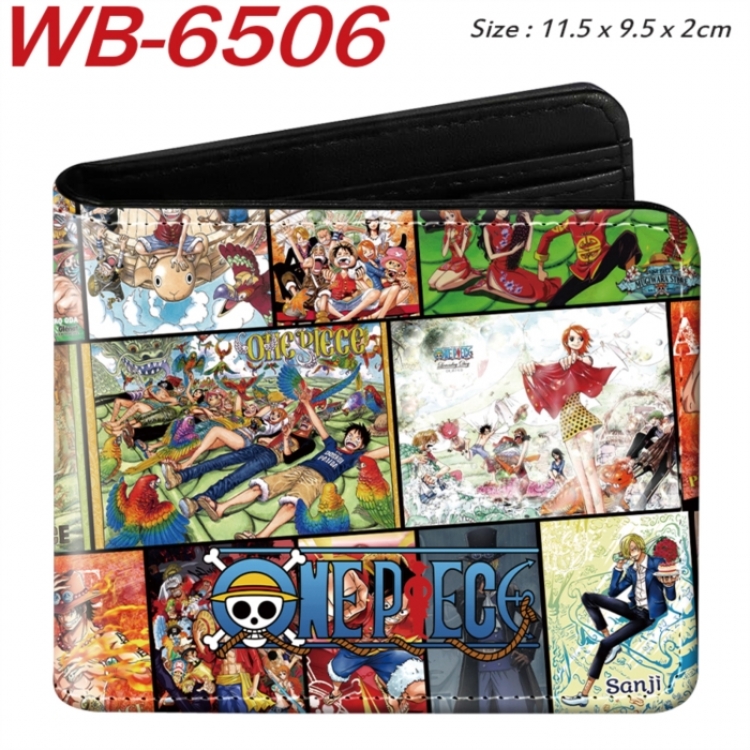 One Piece Animation color PU leather half fold wallet 11.5X9X2CM