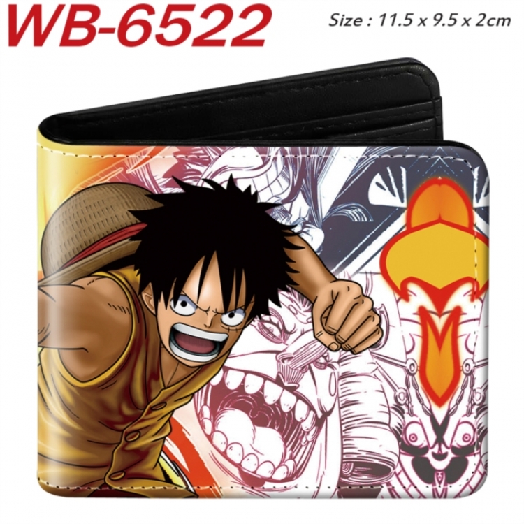 One Piece Animation color PU leather half fold wallet 11.5X9X2CM