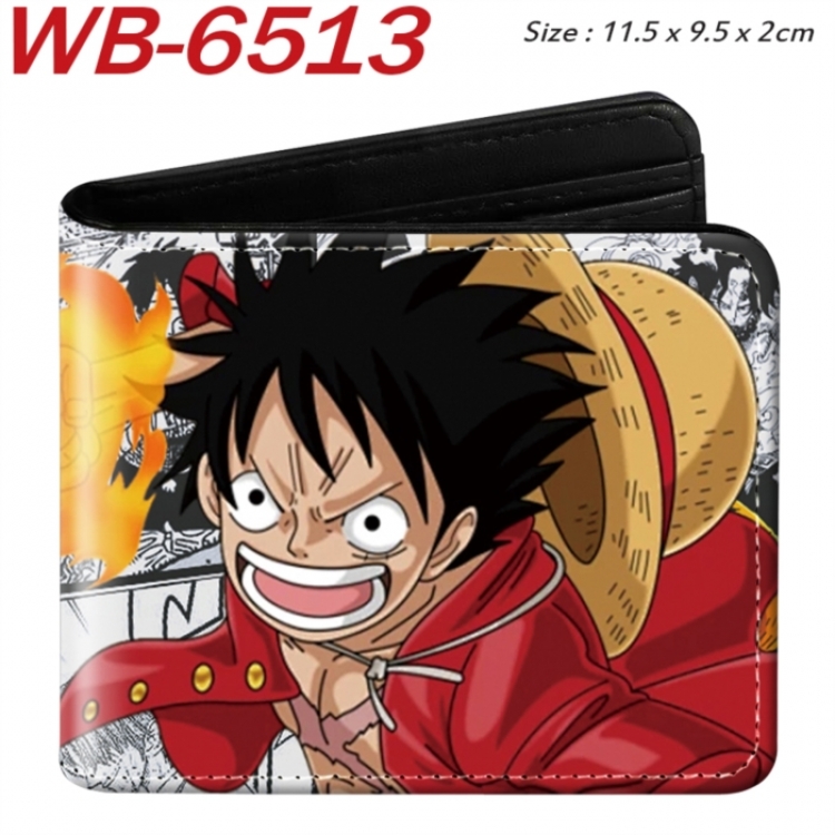 One Piece Animation color PU leather half fold wallet 11.5X9X2CM