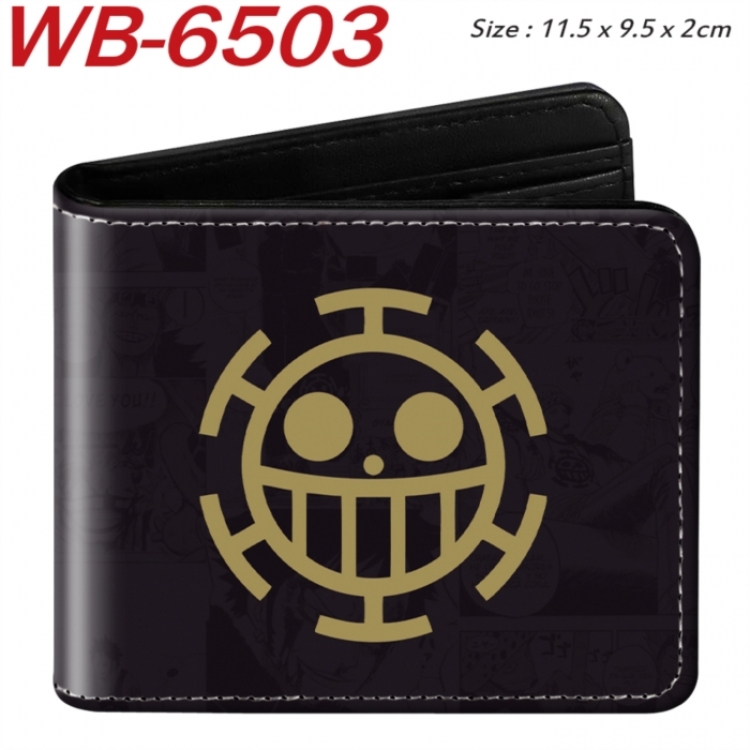One Piece Animation color PU leather half fold wallet 11.5X9X2CM