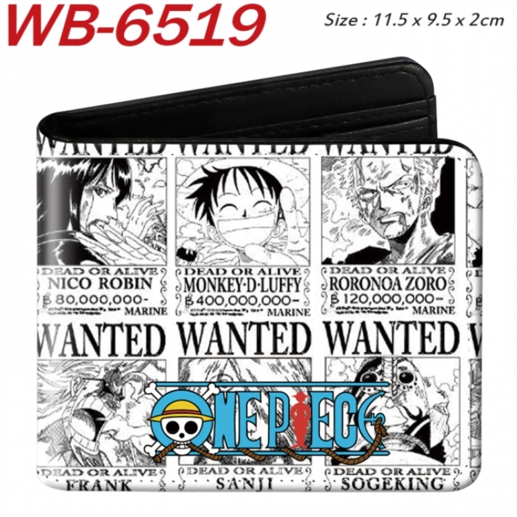 One Piece Animation color PU leather half fold wallet 11.5X9X2CM