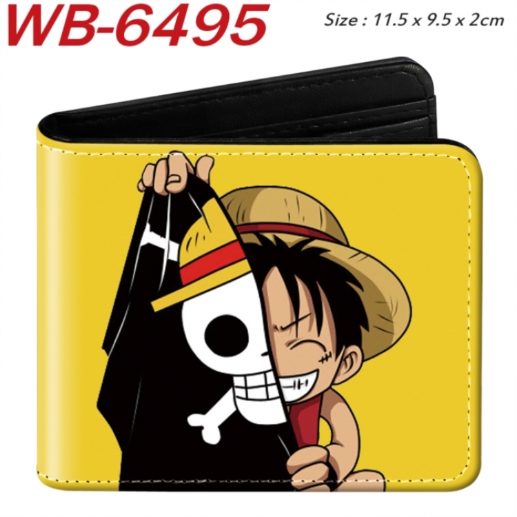 One Piece Animation color PU leather half fold wallet 11.5X9X2CM