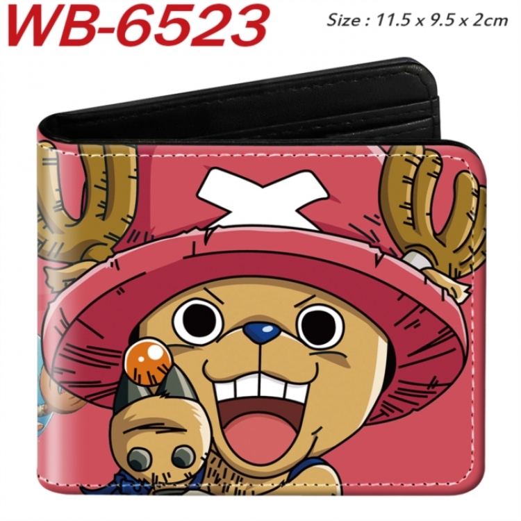 One Piece Animation color PU leather half fold wallet 11.5X9X2CM
