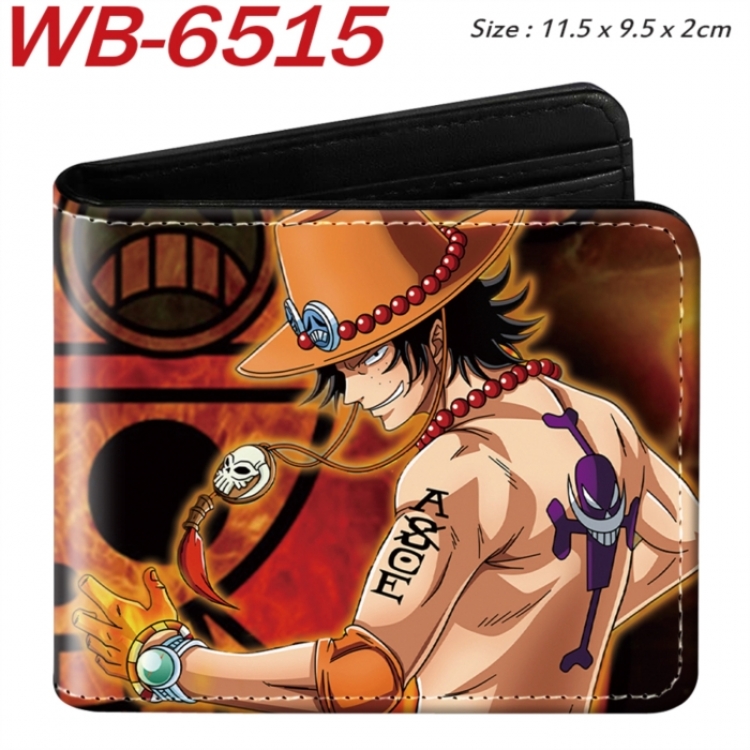 One Piece Animation color PU leather half fold wallet 11.5X9X2CM
