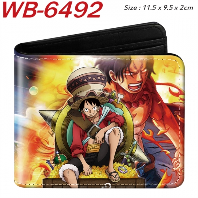 One Piece Animation color PU leather half fold wallet 11.5X9X2CM