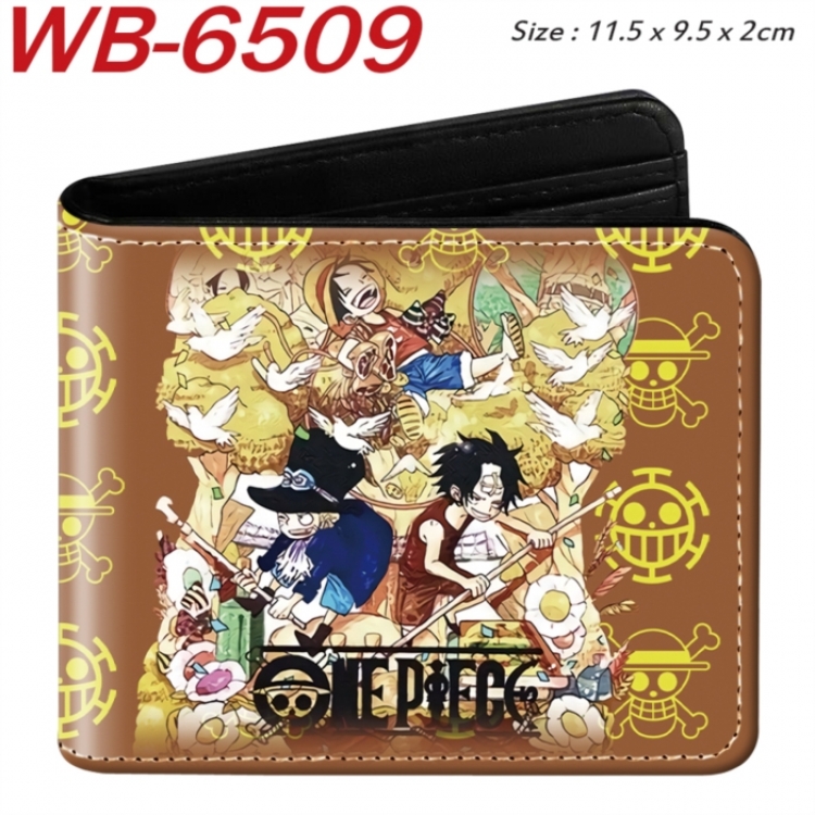 One Piece Animation color PU leather half fold wallet 11.5X9X2CM