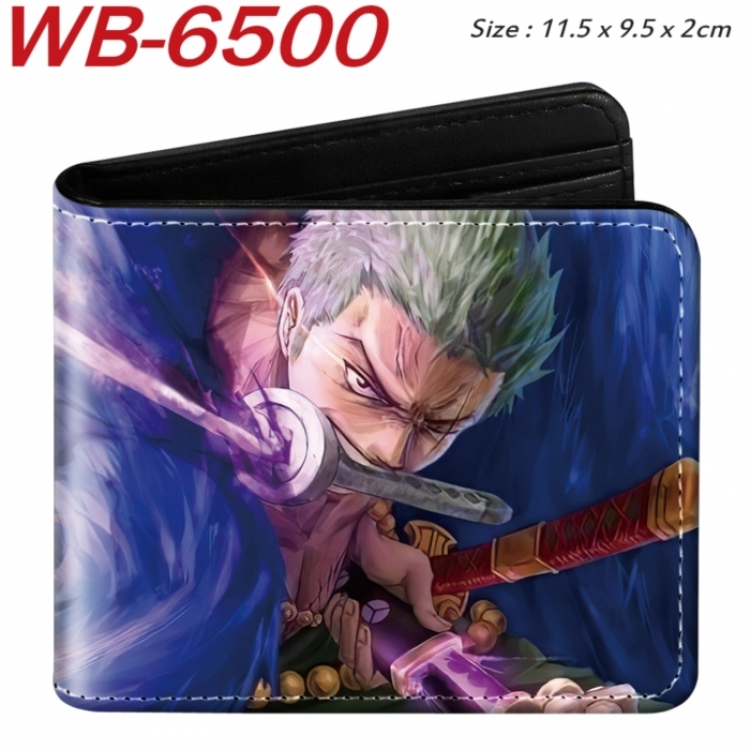 One Piece Animation color PU leather half fold wallet 11.5X9X2CM