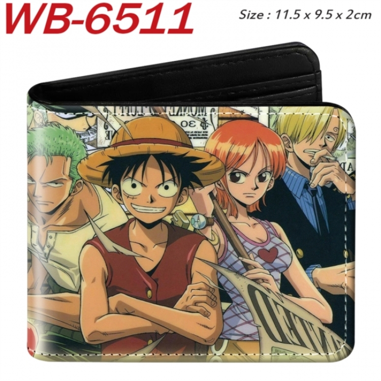 One Piece Animation color PU leather half fold wallet 11.5X9X2CM