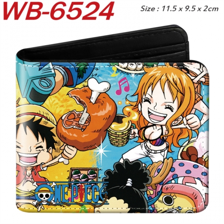 One Piece Animation color PU leather half fold wallet 11.5X9X2CM