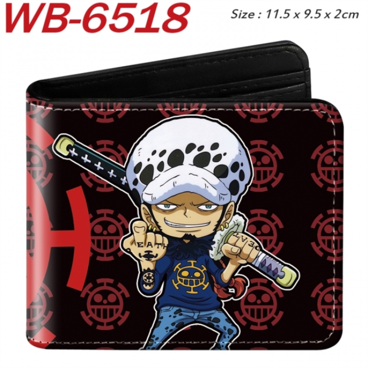 One Piece Animation color PU leather half fold wallet 11.5X9X2CM