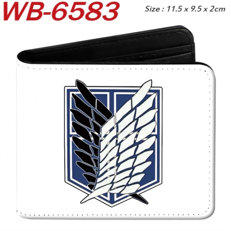 Shingeki no Kyojin Animation color PU leather half fold wallet 11.5X9X2CM