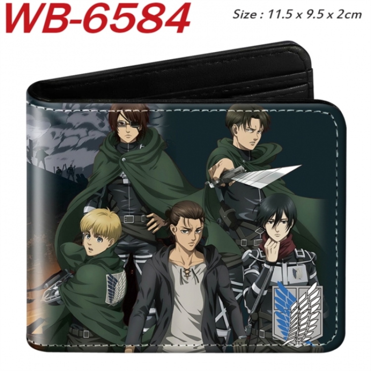 Shingeki no Kyojin Animation color PU leather half fold wallet 11.5X9X2CM