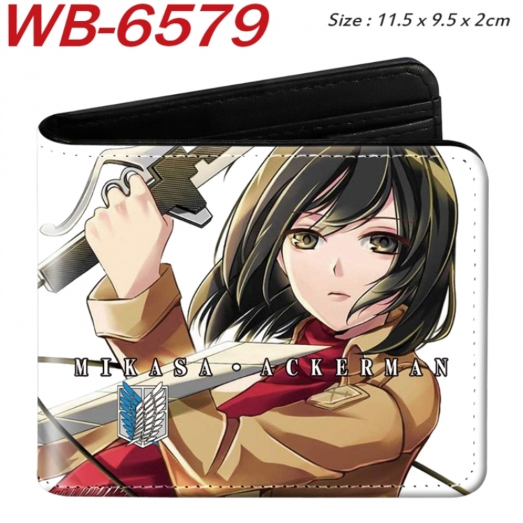 Shingeki no Kyojin Animation color PU leather half fold wallet 11.5X9X2CM