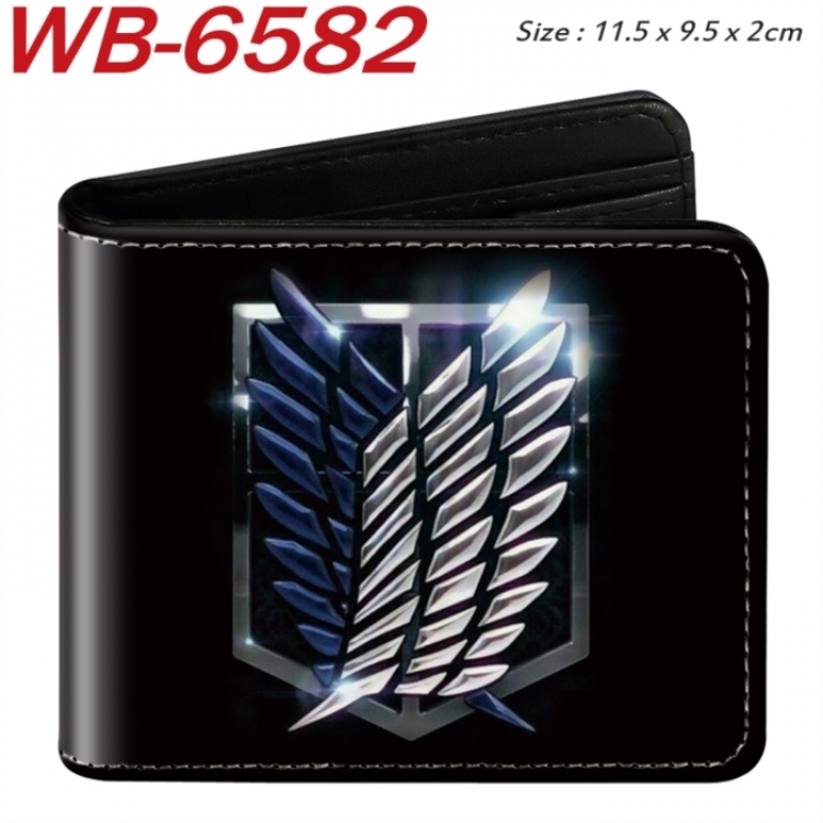 Shingeki no Kyojin Animation color PU leather half fold wallet 11.5X9X2CM