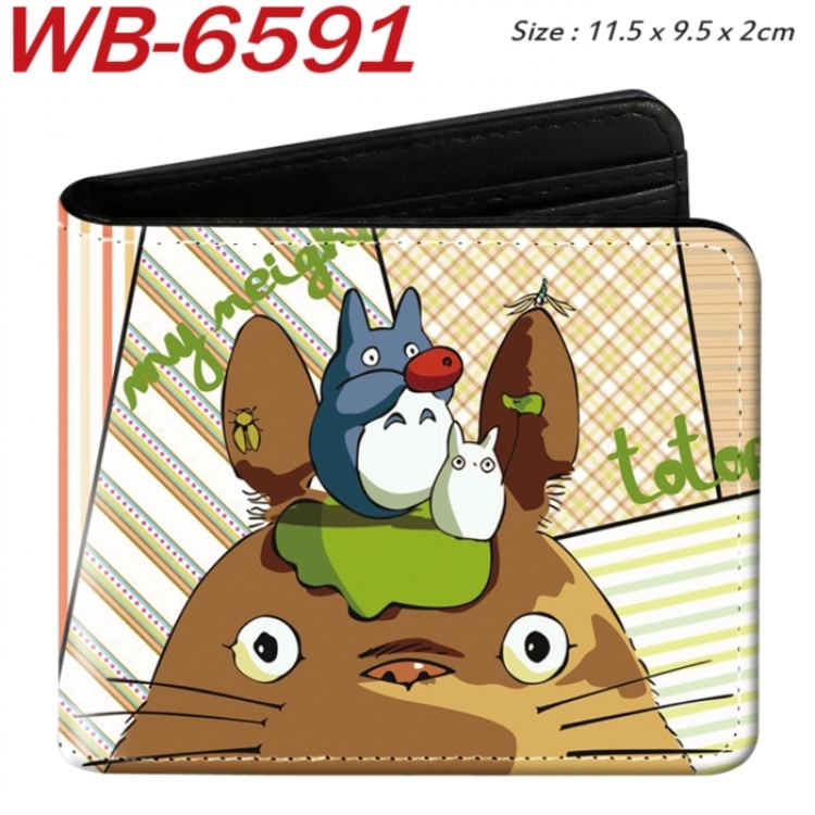 TOTORO Animation color PU leather half fold wallet 11.5X9X2CM