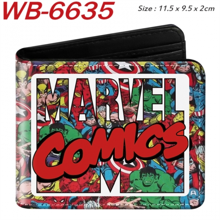 Marvel  Animation color PU leather half fold wallet 11.5X9X2CM