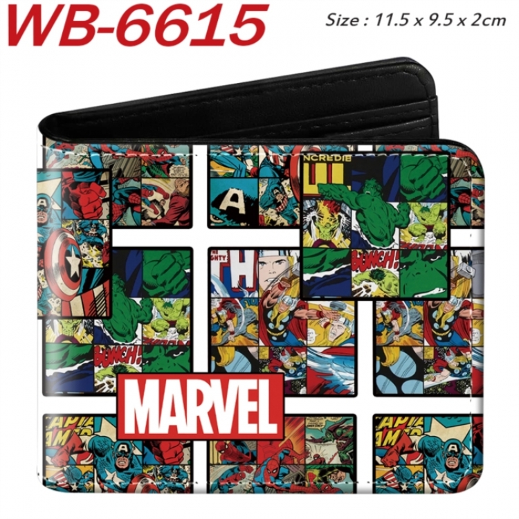 Marvel  Animation color PU leather half fold wallet 11.5X9X2CM