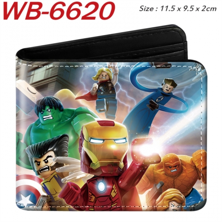 Marvel  Animation color PU leather half fold wallet 11.5X9X2CM