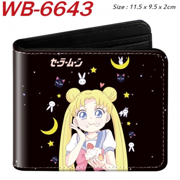 sailormoon Animation color PU leather half fold wallet 11.5X9X2CM