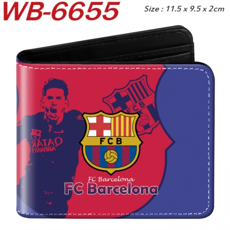 Messi Animation color PU leather half fold wallet 11.5X9X2CM