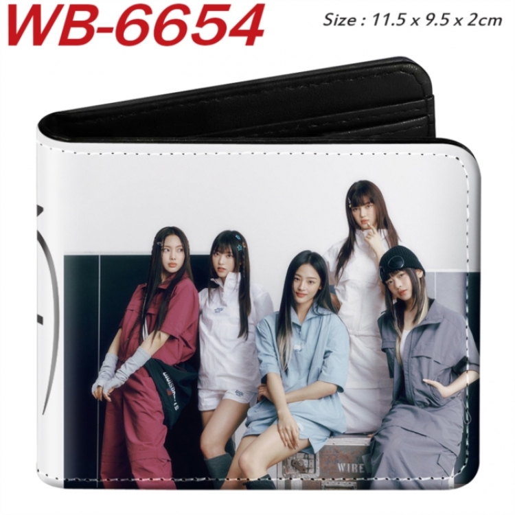 Newjeans Animation color PU leather half fold wallet 11.5X9X2CM