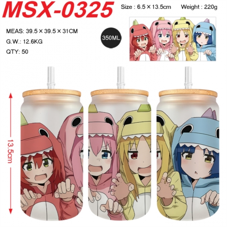 BOCCHI THE ROCK! Anime frosted glass cup with straw 350ML