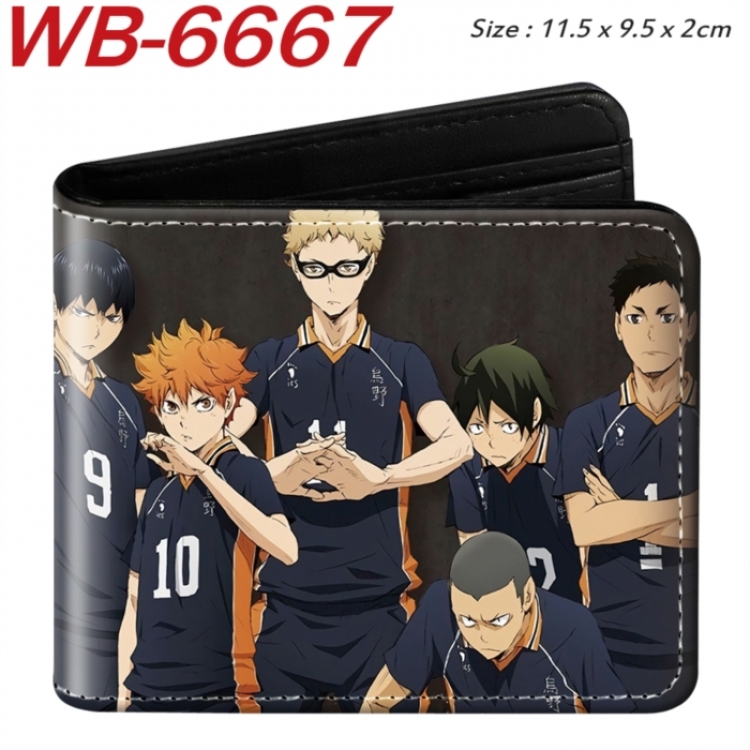Haikyuu!! Animation color PU leather half fold wallet 11.5X9X2CM