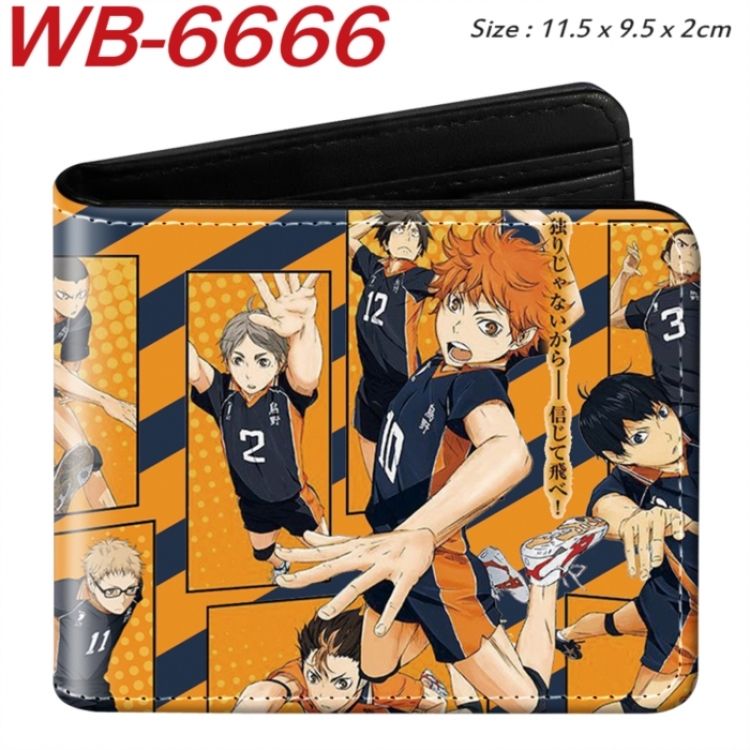 Haikyuu!! Animation color PU leather half fold wallet 11.5X9X2CM