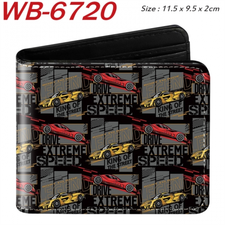 car Animation color PU leather half fold wallet 11.5X9X2CM