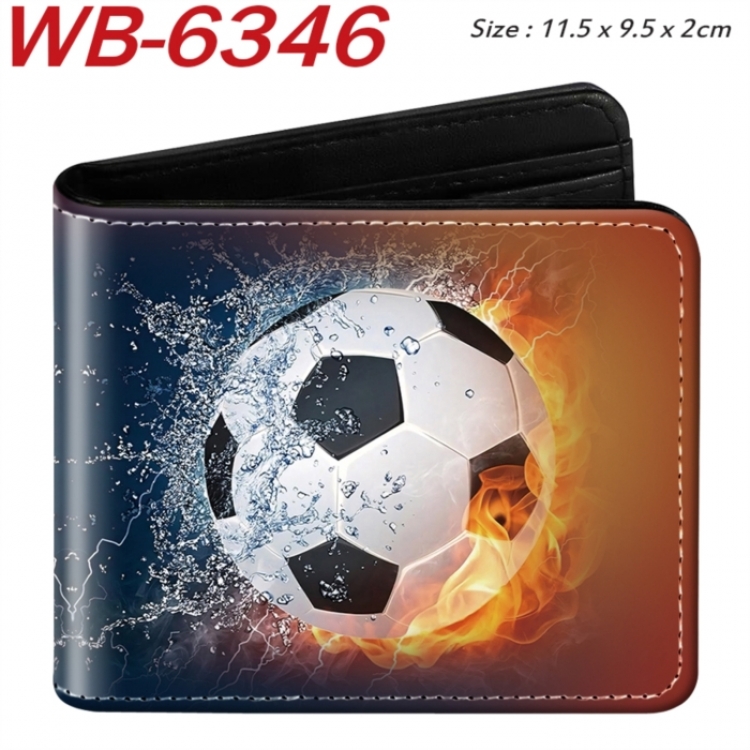 ball game Animation color PU leather half fold wallet 11.5X9X2CM