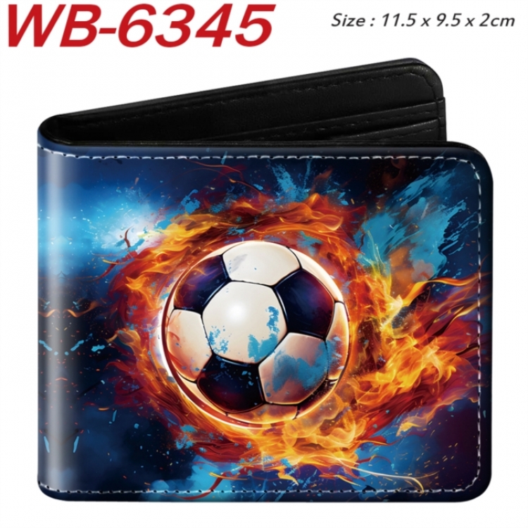 ball game Animation color PU leather half fold wallet 11.5X9X2CM