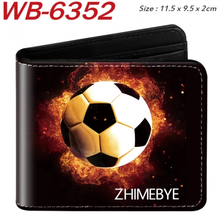 ball game Animation color PU leather half fold wallet 11.5X9X2CM