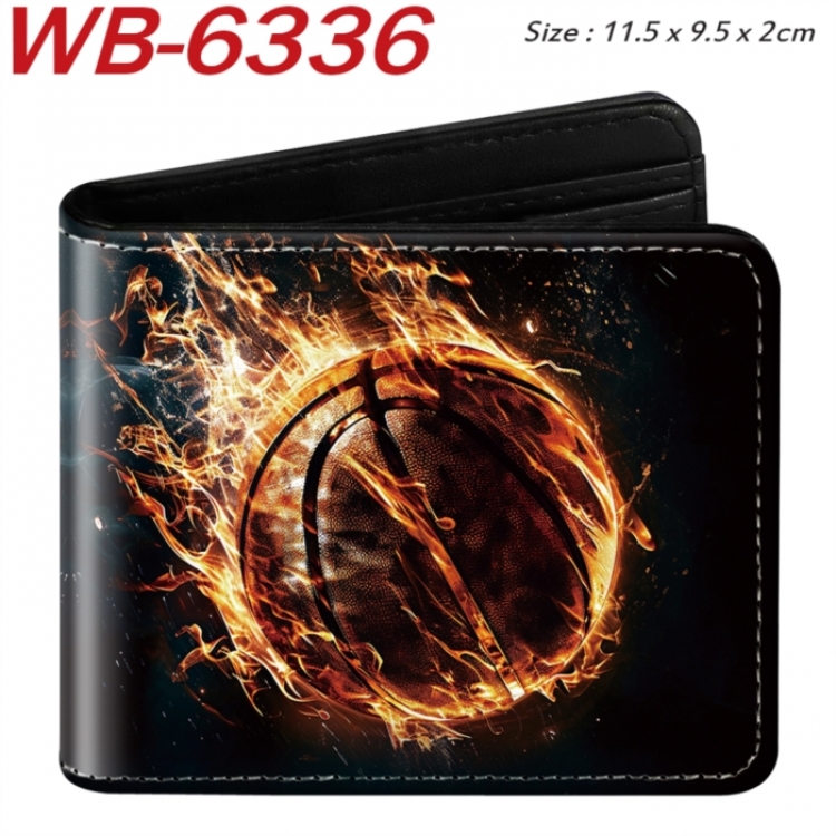 ball game Animation color PU leather half fold wallet 11.5X9X2CM