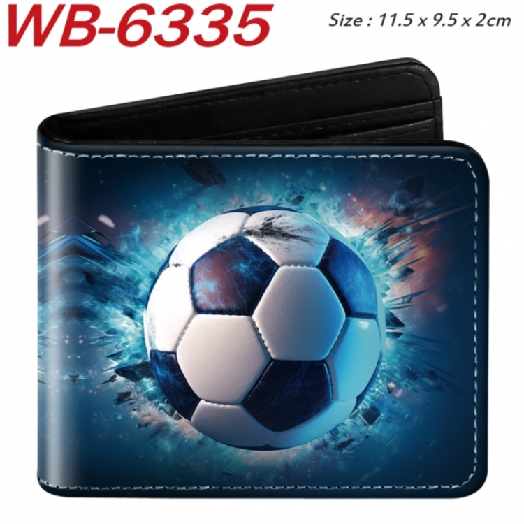 ball game Animation color PU leather half fold wallet 11.5X9X2CM