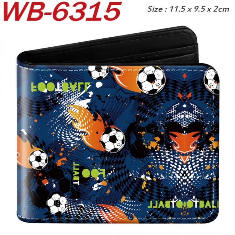 ball game Animation color PU leather half fold wallet 11.5X9X2CM