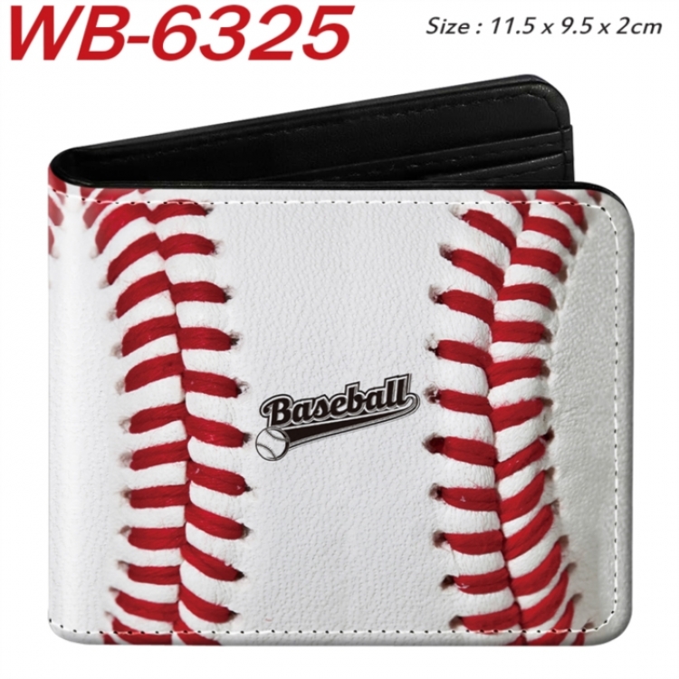 ball game Animation color PU leather half fold wallet 11.5X9X2CM