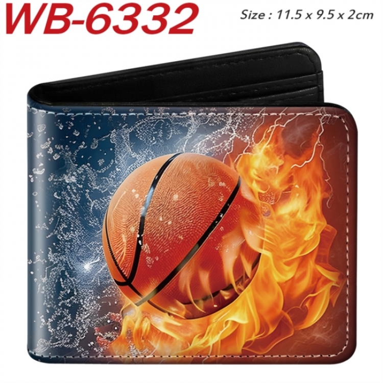 ball game Animation color PU leather half fold wallet 11.5X9X2CM