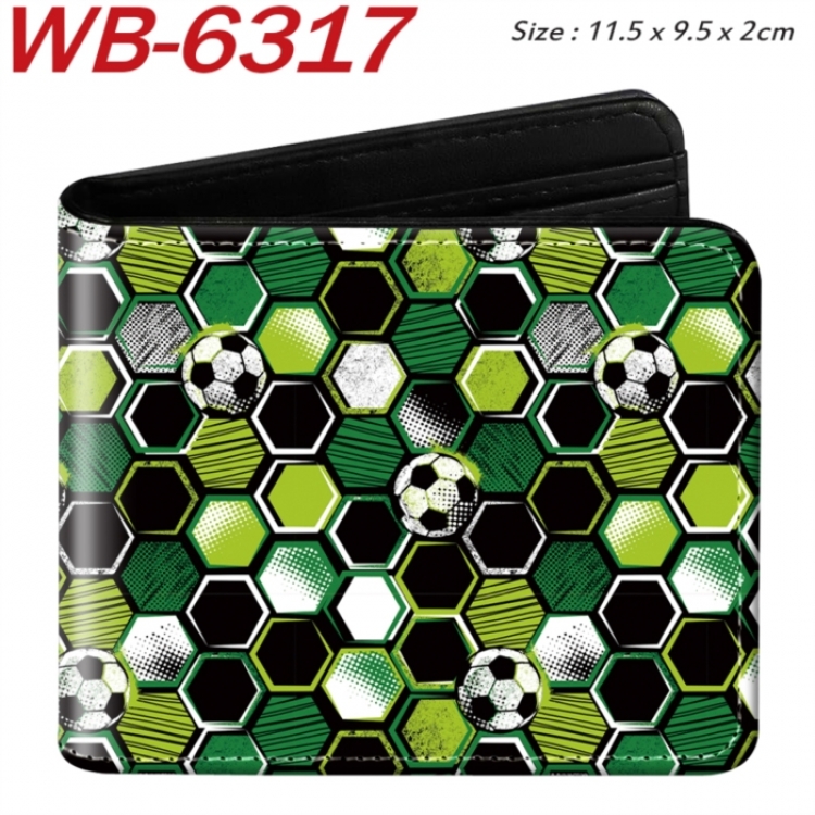 ball game Animation color PU leather half fold wallet 11.5X9X2CM
