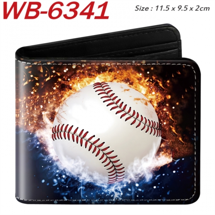 ball game Animation color PU leather half fold wallet 11.5X9X2CM