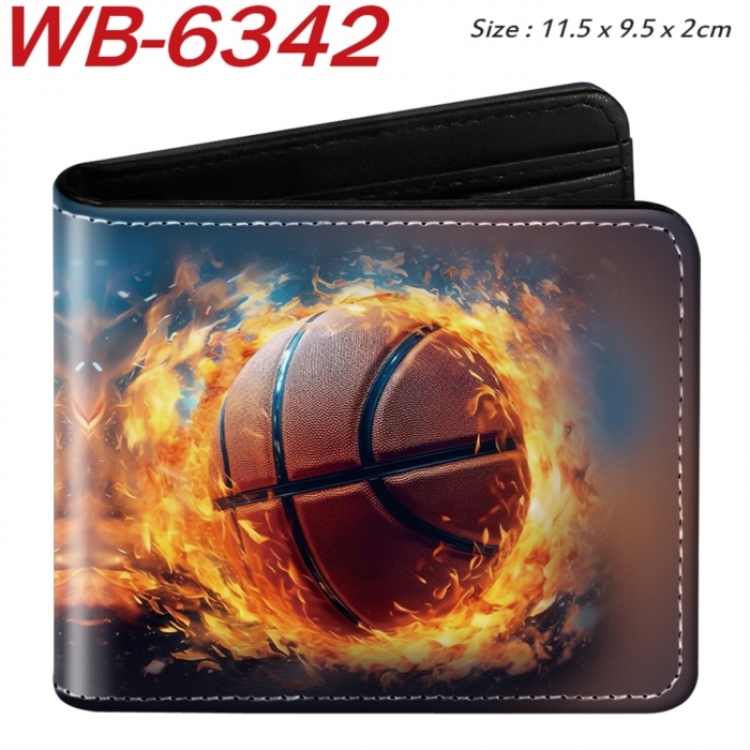 ball game Animation color PU leather half fold wallet 11.5X9X2CM